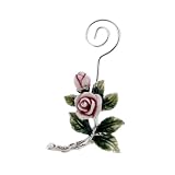 Pink Rose Place Card Holder Elegant