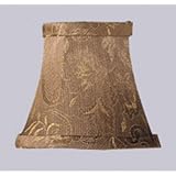 Silk Bell Shaped Chandelier Clip On Lamp Shades - Champagne Brown Damask - B1537