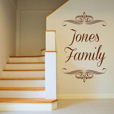 Personalised Family Name Plaque Wall Sticker - Art Vinyl Decal Stickers