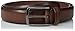 Perry Ellis Portfolio Park Ave Men's Dress Belt, with Burnished Edges and Silver Prong Buckle, Textured Leather Belt