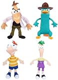 Phineas & Ferb Gabble Head Talking Plush Doll Set Of 4