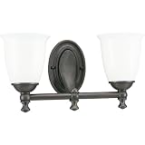Best Price Progress Lighting P3028-74 2-Light Bath Bracket with White Opal Glass, Venetian Bronze