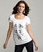 image and picture of Style&co. Embroidered Short-Sleeved Jersey Peasant Top