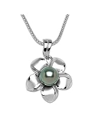 Tahitian Black Pearl Necklace in 14K White Gold (9-10mm)