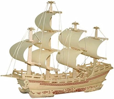 3D Wooden Jigsaw Puzzle, Ship 3D Jigsaw Puzzle for Kids and Adult (Merchant ship)
