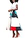 Lovezesent Women's High Waist Dress Color Block A Line Maxi Long Skirt