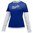 Nike Kansas City Royals Royal Blue Ladies Double Layer Cut Out Long Sleeve T-shirt