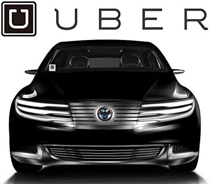 (Set of 2)Uber Logo with Uber Letters, Car Vinyl Sign/vinyl Sticker for Your Uber Business (4 inches)