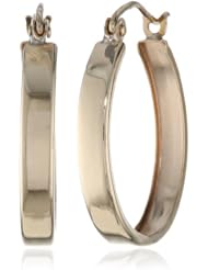 10k Yellow Gold 3mm High Polish Flat Hoop Earrings