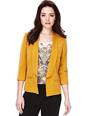 Petite Shawl Collar Zip Tailored Jacket