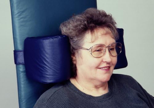 Headrest with safety strap 15" width x 6" support extensions; color: teal