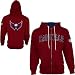 Old Time Hockey Washington Capitals Wellington Full Zip Hooded Sweatshirt