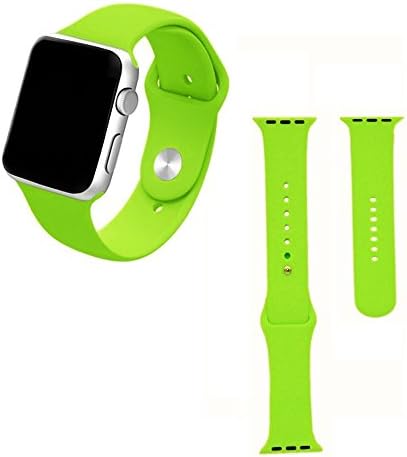 Apple watch band,Soft Silicone Sport Style Replacement for 38mm Apple Watch All Models - 2 Lengths - green