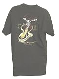 Thrill Ride Mens Skate T Shirt Skateboard Skeleton Shirt, Tattoo Style Skate Board Shirt