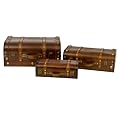 Rectangular Wood Trunks Set of 3