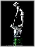 Lady Golfer Pewter Bottle Stopper
