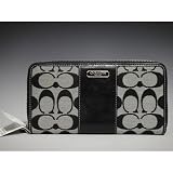 NEW AUTHENTIC COACH PENELOPE SIGNATURE ACCORDIAN ZIP WALLET (BW/Black/Silver) Reviews