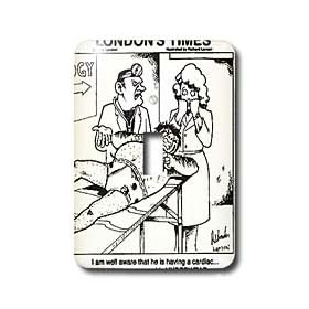 Londons Times Funny Medicine Cartoons - Bad Underwear Heart Attack - Light Switch Covers - single toggle switch