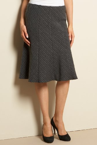 Diagonal Stripe Knee Length Skirt