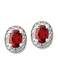 Garnet and Diamond Earrings