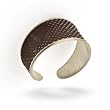 Sterling Silver Ring with Brown Snakeskin Patterns #7534B SR OLR