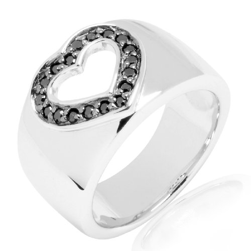 Rafaela Donata Love Collection Damen-Ring 925 Sterlingsilber Zirkonia schwarz Gr. 52 60400 Preisvergleich