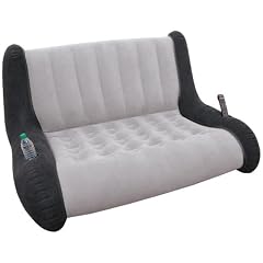 Intex 12-68560 Sofa Lounge "Grey", 155 x 117 x 74 cm (L x B x H), 2-in-1 Ventil