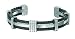 REVV Titanium and Black Cable Wire Cuff Bracelet