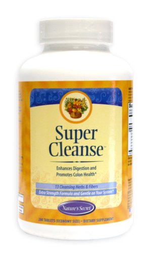 Nature's Secret Super Cleanse Herbal Supplement Tablets, 200-Count Bottles (Pack of 2)