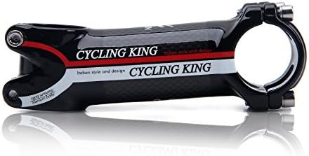 CYCLING KING Aluminum Carbon Fiber Mountain MTB Bicycle Cycling Handlebar Stem 31.8*90mm Red 6 Degree