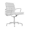 Darius Leather Visitor Chair - White/ Aluminum