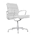 Darius Leather Visitor Chair- White/ Aluminum