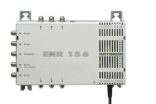 Kathrein EXR 156 Satelliten-ZF-Verteilsystem-Multischalter (5-6 Teilnehmeranschlu&szlig;, 18 V Spannung, Fernspeisestrom 550 mA)