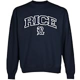 NCAA Rice Owls Logo Arch Applique Crew Neck Fleece Sweatshirt - Navy Blue