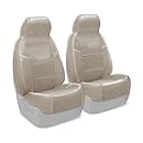 Coverking Custom Fit Front 50/50 Sport Bucket Seat Cover for Select Mercury Mountaineer Models - Genuine Leather (Beige)