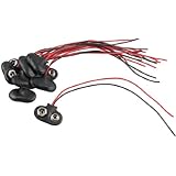 uxcell&reg; 10 Pcs Faux Leather Housing T Type Clip Connector for 9V Battery