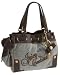 Juicy Couture Small Velour Rose Flower Daydreamer Bag Tote Silver