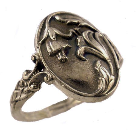 Art Nouveau Style Sterling Lily & Jonquil Flower Whimsy Ring