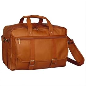 Leather Laptop Briefcase with Expansion Color: Black