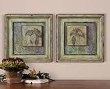 IMAGE OF Set of 2 Spa Ginko Art Accents