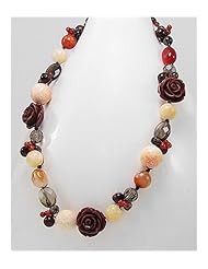 Rose Cotton Waxed Thread Agate Necklace In Zinc
