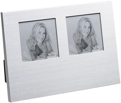 BRUSH METAL DUAL PHOTO FRAME