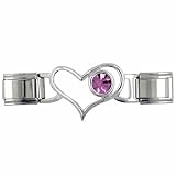 Id Heart Link June Pearl Color Birthstone Italian Charm Bracelet