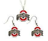 Ohio State Buckyes Necklace and Dangle Earring Charm Set NFL