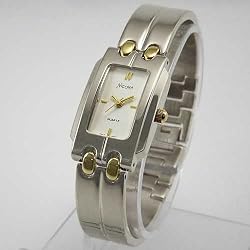 NICOLET Women's Two-Tone Bangle Bracelet Watch. Model: NC-2015W