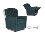 Navy Blue 7 Button Child Rocker Recliner Chair