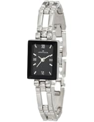Anne Klein Womens 104899BKSB Silver-Tone Black Dial Dress Watch