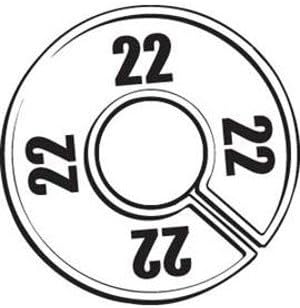 Count of 10 Round Size White Plastic Ring Divider for Hangrails - Size 22