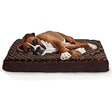 Furhaven Pet NAP Pet Bed Ultra Plush Deluxe Egg-Crate Orthopedic Mat Dog Bed, Large, Chocolate
