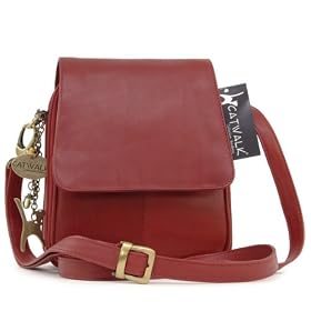 Catwalk Collection Leather Organiser Messenger Bag